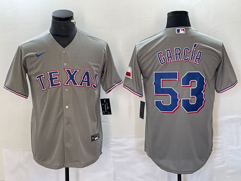 Men Texas Rangers #53 Garcia Grey Game Nike 2023 MLB Jersey style 1->youth mlb jersey->Youth Jersey